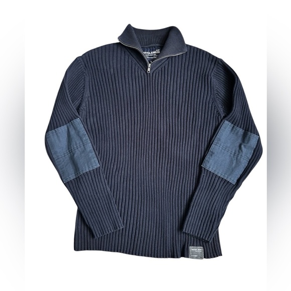 Nautica Other - Nautica Men’s Navy Blue Wide Ribbed Y2K Quarter Zip Sweater size L